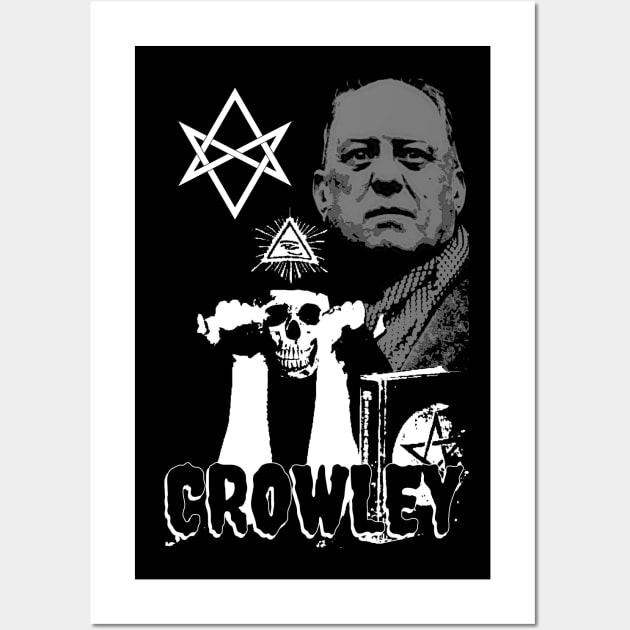 Aleister Crowley Skull Design (Black and White VARIANT) Wall Art by Occult Designs